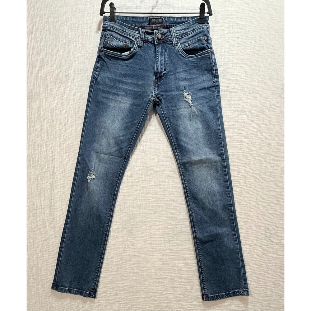Steve's Jeans Distressed Slim Denim Women 28/30‎ Blue Ripped Casual Pants Grunge